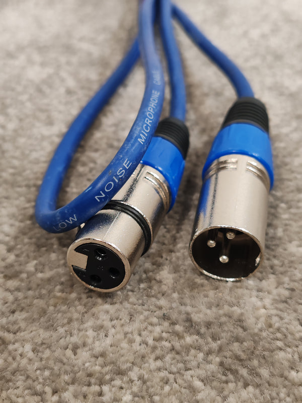 3x XLR Male to Female Microphone Cables 2 Long and 1 Short – Very Good