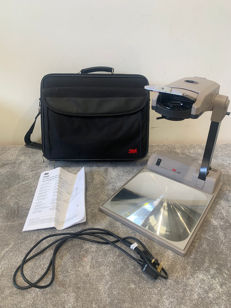3M 2660 Portable Overhead Projector – w/ Carry Bag, Power Lead, Instructions – Excellent - Image 1