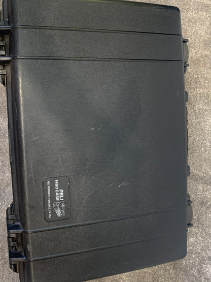 Peli 1490 Black Case – w/ Rubber Insert, File Pockets, Strap – Good