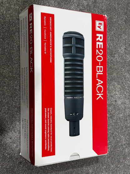 Electro-Voice EV RE20-Black - Dynamic Grand Diaphragm Microphone - Open Box New