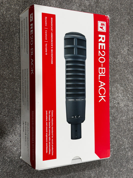 Electro-Voice EV RE20-Black - Dynamic Grand Diaphragm Microphone - Open Box New