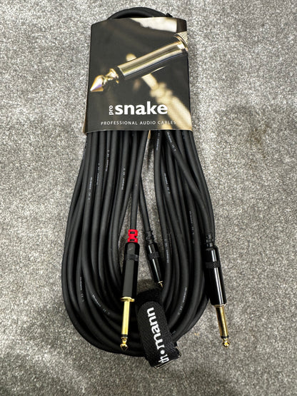 Pro Snake TPY 2060 KPP 2x 6.3mm Mono to 3.5mm Stereo Y Cable