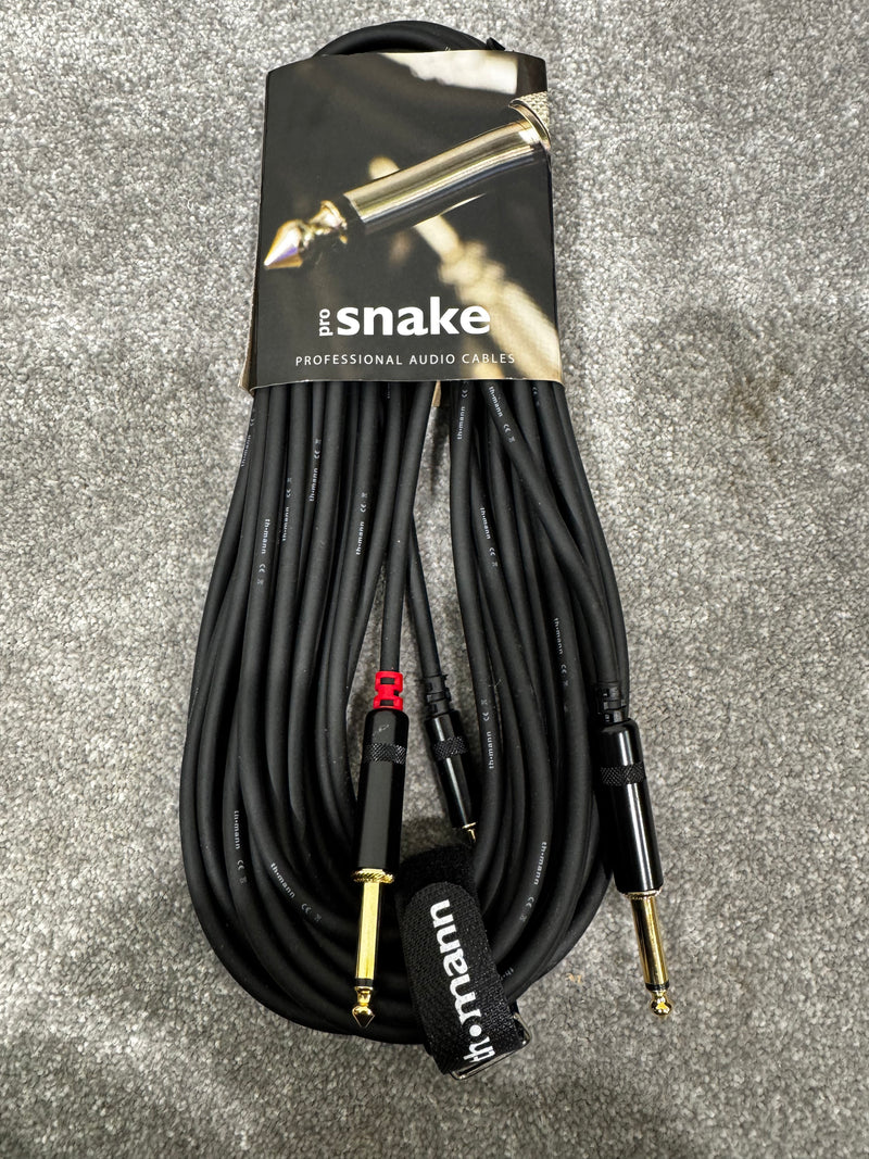 Pro Snake TPY 2060 KPP 2x 6.3mm Mono to 3.5mm Stereo Y Cable - Image 1
