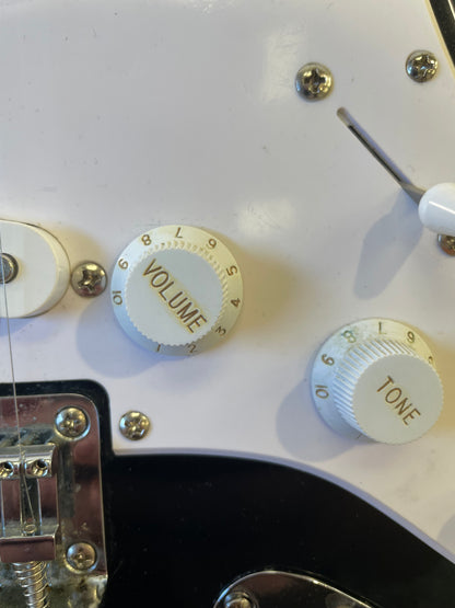 Fender Squier Stratocaster Indonesia - Black, Rosewood Neck w/ Soft Case - Very Good