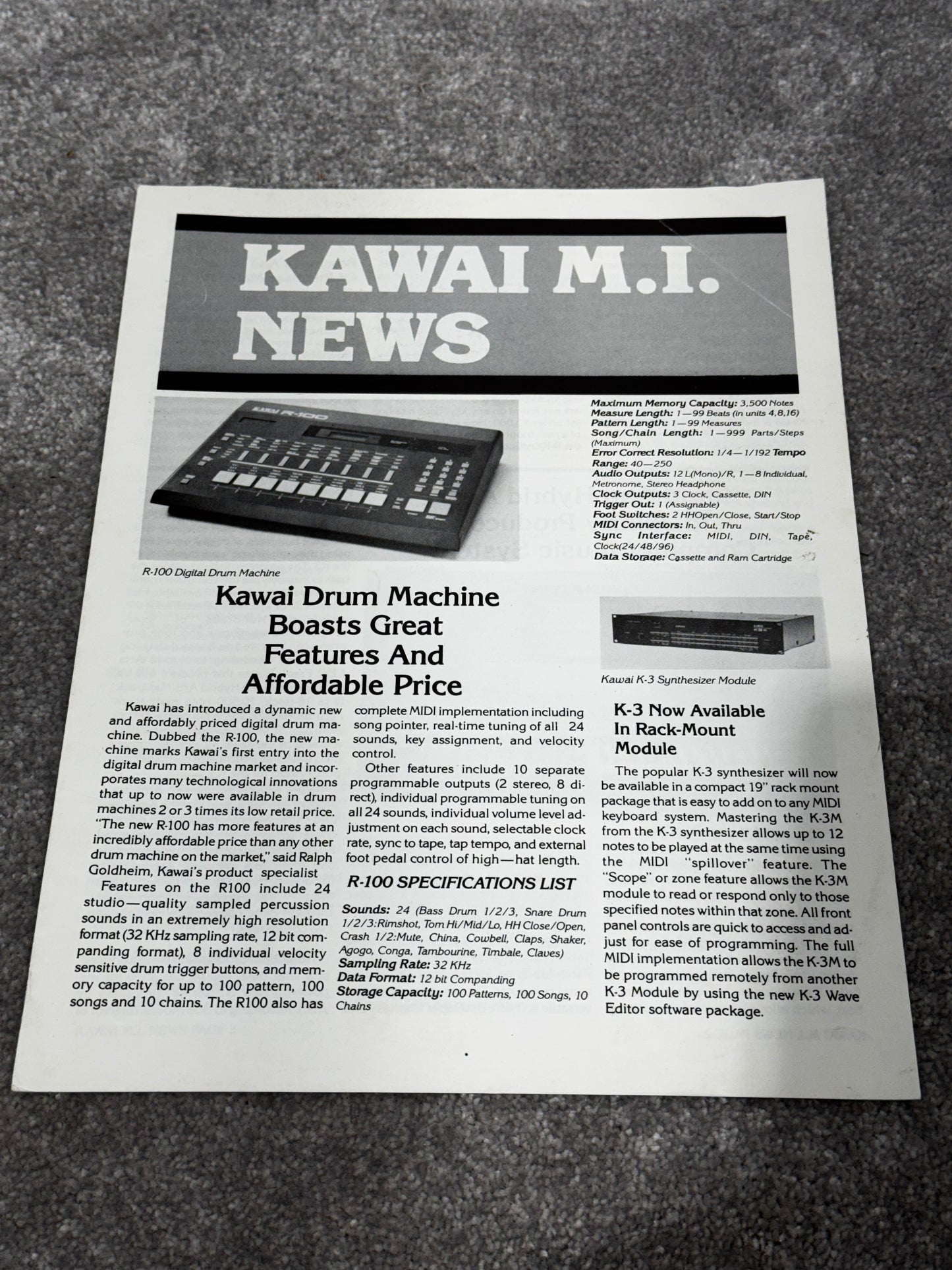 Kawai R-100 Digital Drum Machine