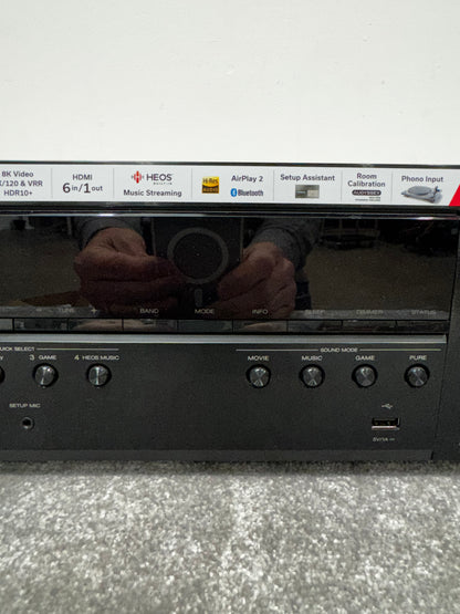 Denon AVR-S660H Integrated Network AV Receiver with Acm1hb Audyssey Setup Microphone