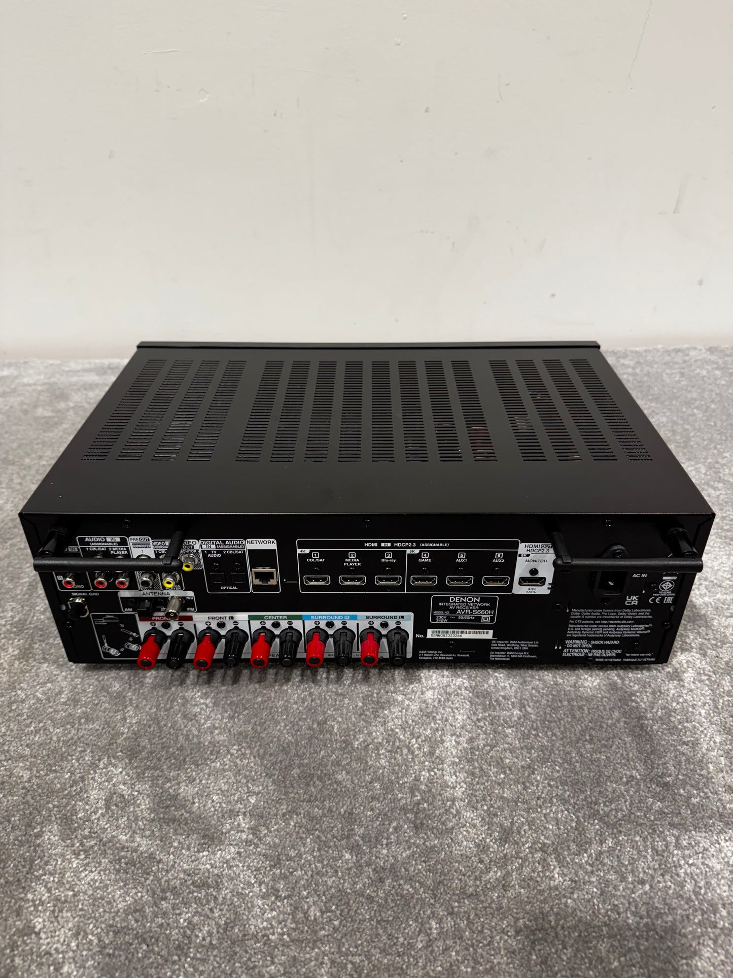 Denon AVR-S660H Integrated Network AV Receiver with Acm1hb Audyssey Setup Microphone