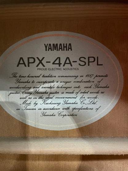 Yamaha APX-4A-SPL Green Electro Acoustic - Spruce Top - Very Good w/ Hard Case & Strap & Capo