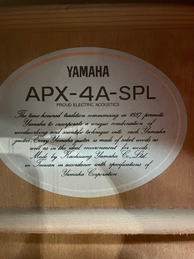 Yamaha APX-4A-SPL Green Electro Acoustic - Spruce Top - Very Good w/ Hard Case & Strap & Capo - Image 4