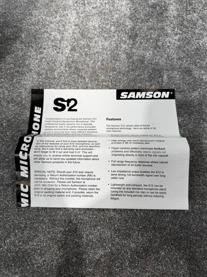 Samson S12 Microphone - Spares or Repair - Image 2