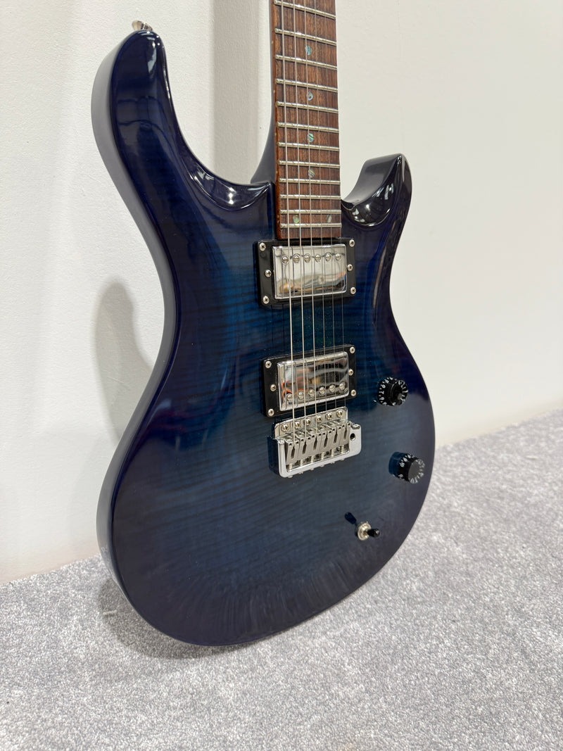Vintage VRS 100 Trans Blue Electric Guitar - Fusion Carry Case - Tremelo Bar - Image 4