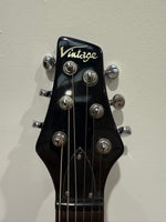 Vintage VRS 100 Trans Blue Electric Guitar - Fusion Carry Case - Tremelo Bar - Image 10
