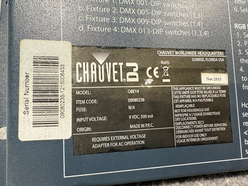 Chauvet Obey 4 DMX / DJ Lighting Controller with Power Supply - Image 5