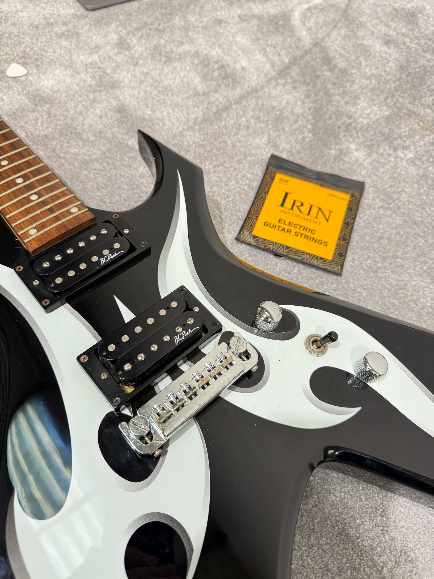 BC Rich Warlock Metal Electric Guitar with New Strap, Strings and Softcase