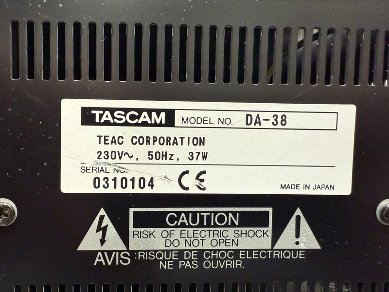 Tascam DA-38 Digital Multitrack Recorder - 8 Tracks, Timecode Support - Very Good w/ Manuals - Image 11