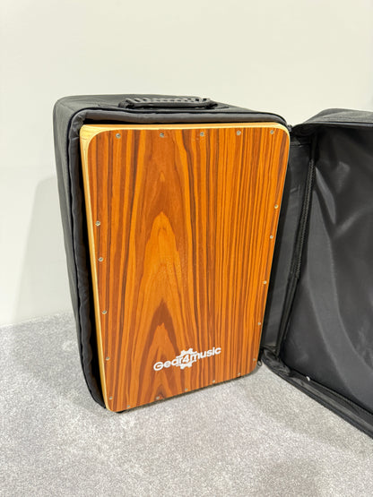 Gear4Music (G4M) Drum Box / Cajon - Teak with Travel Case