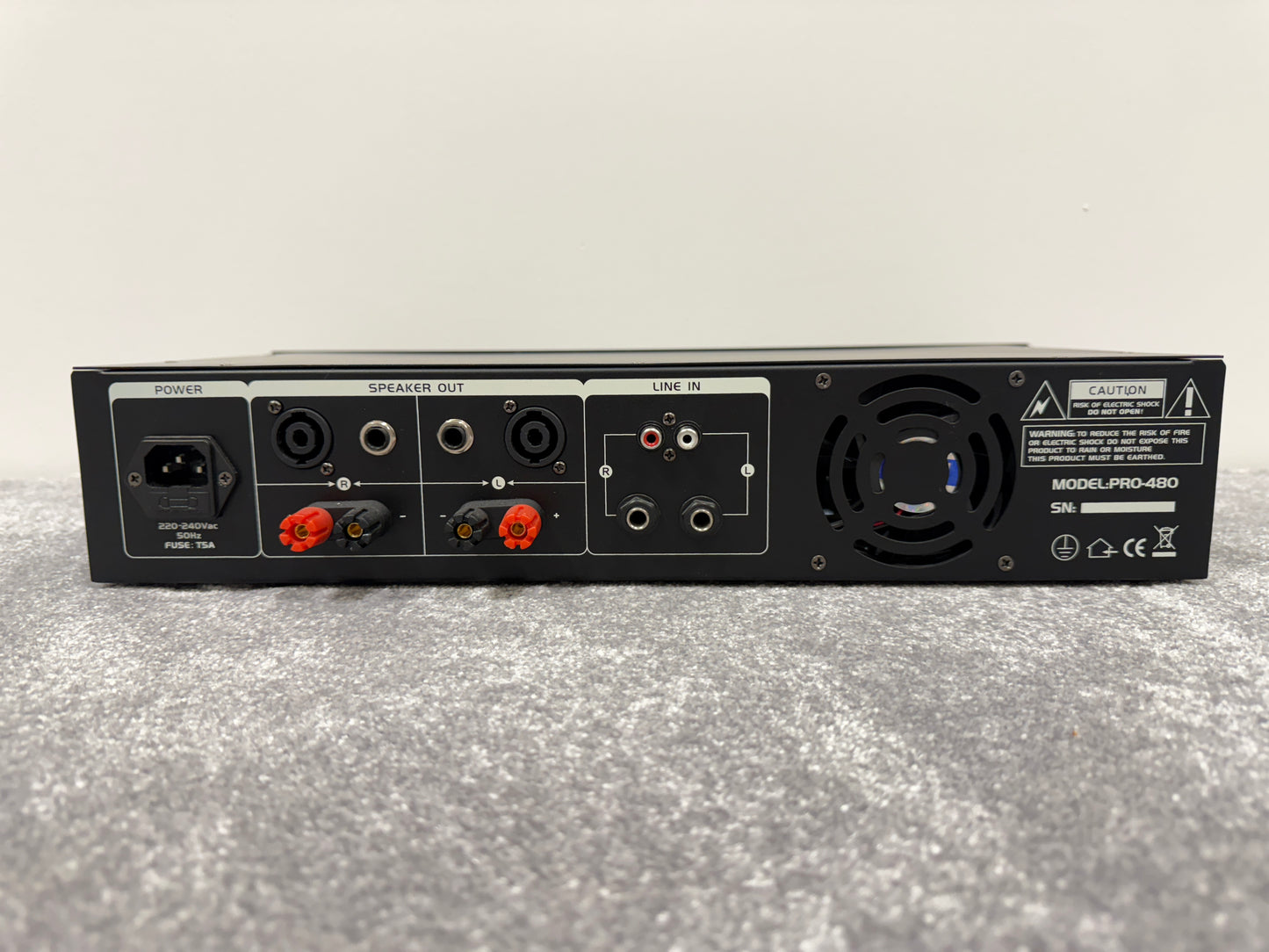 Skytec Pro-480 Stereo Power Rack Mounted Amplifier - Black