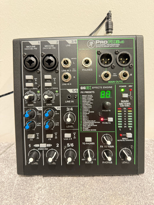 Mackie ProFX6v3 6-Channel Professional Effects Mixer with USB
