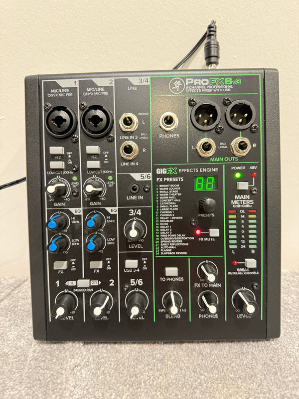 Mackie ProFX6v3 6-Channel Professional Effects Mixer with USB