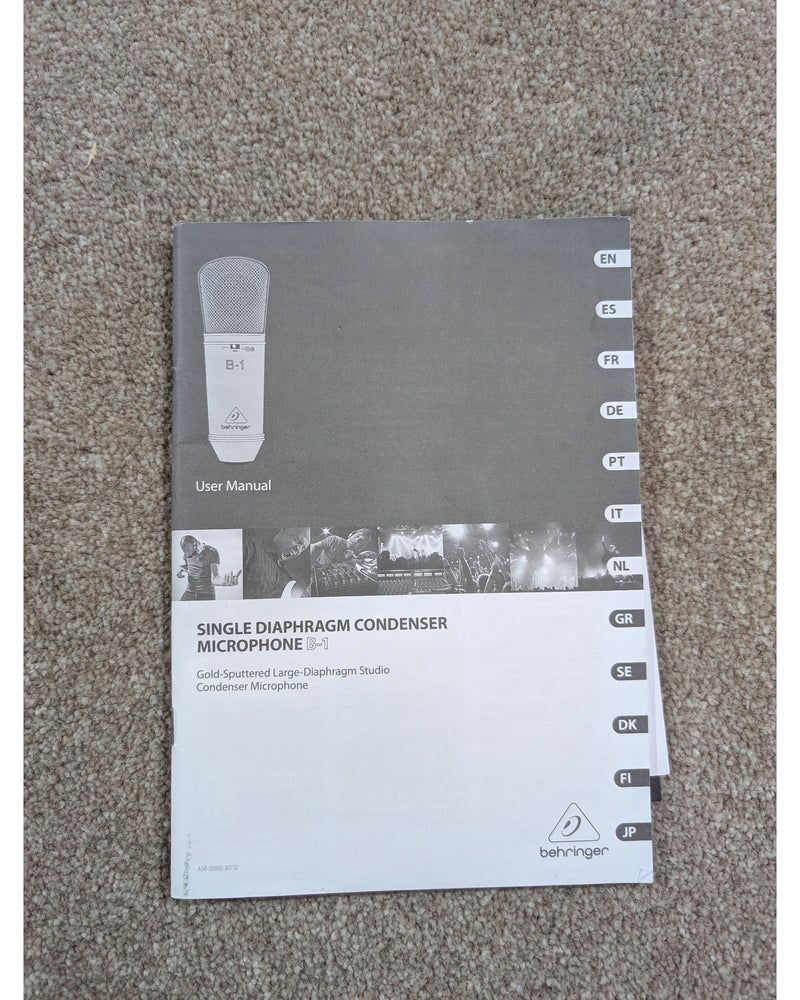 Behringer B-1 Condenser Microphone - Condenser Microphone - Silver - Very Good w/ Manuals - image 7