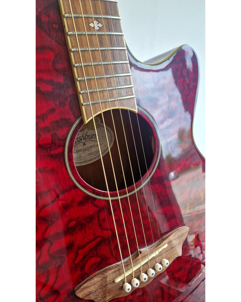 Washburn EA18TR Electro-Acoustic Guitar Red - Cutaway Design - Excellent - Refurbished - Image 11
