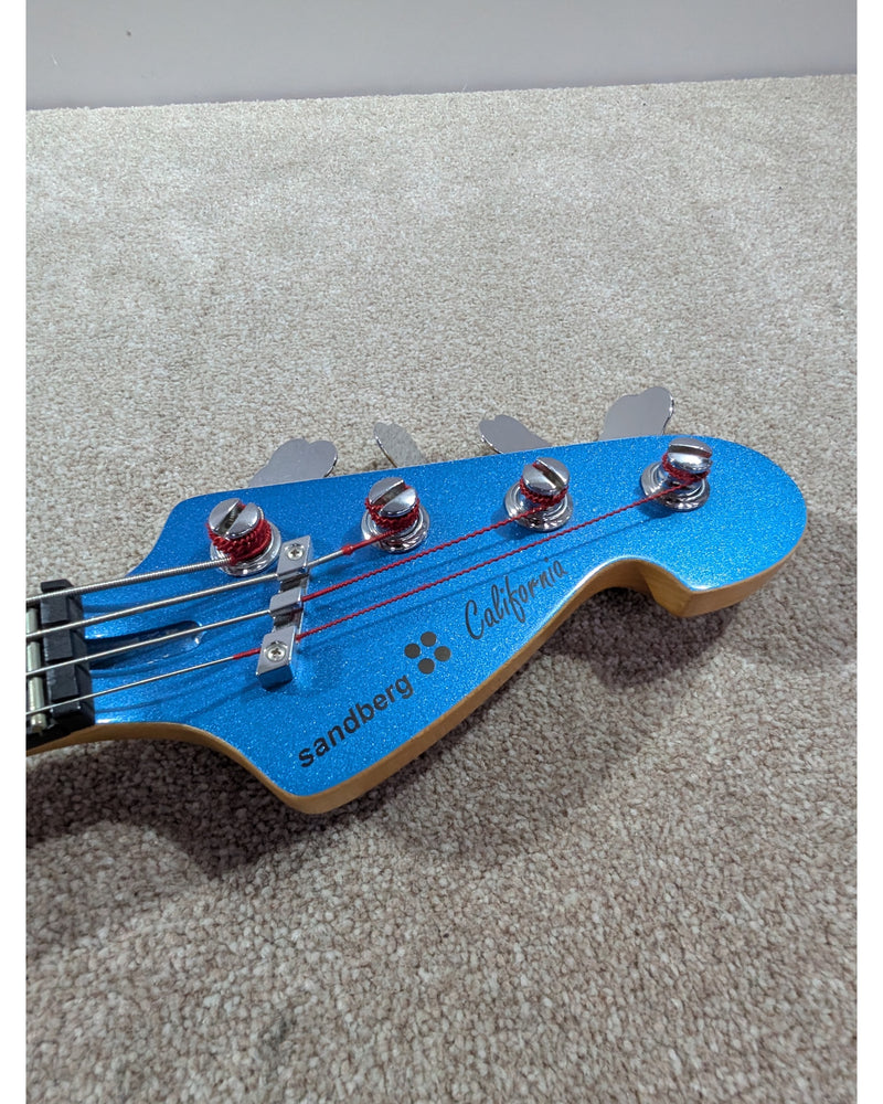 Sandberg California TM4 - Bass Guitar - Metallic Blue - Excellent w/ Soft Case - image 10