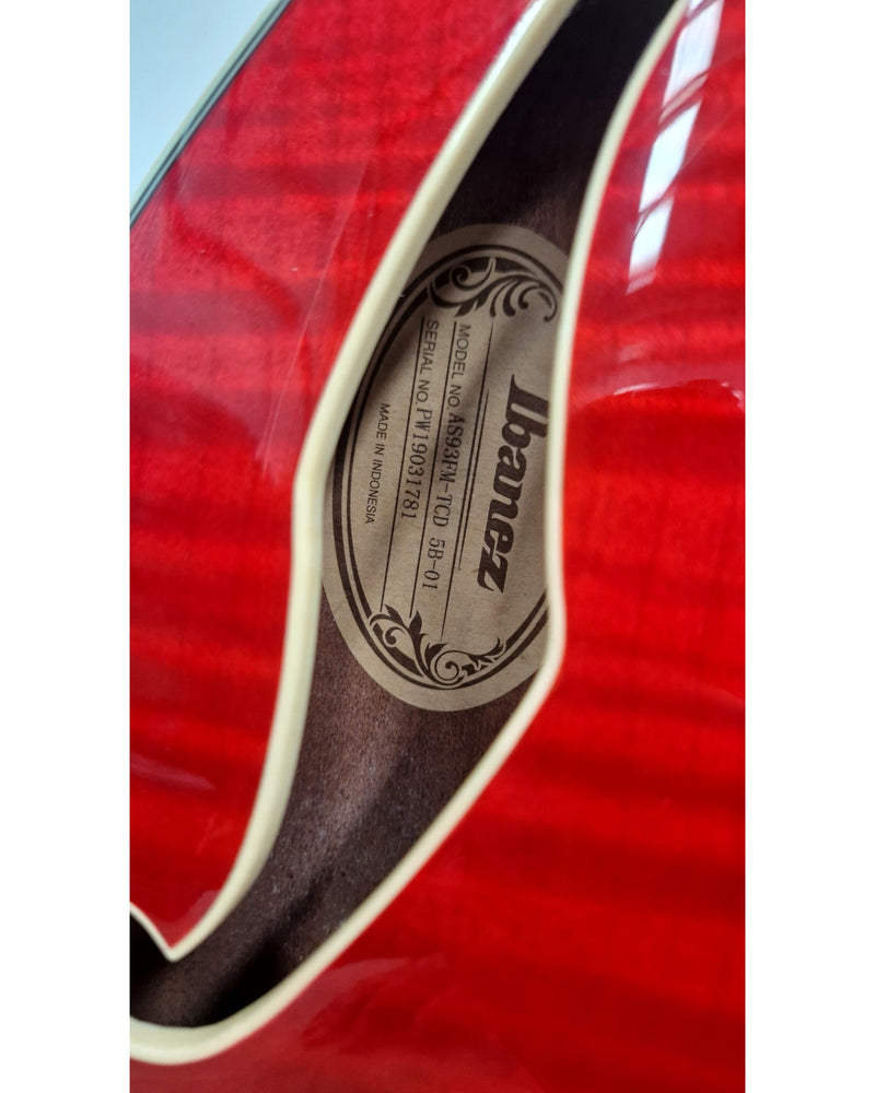Ibanez AS93FM-TCD - Electric Guitar - Transparent Cherry Red - Excellent w/ Soft Case - image 9