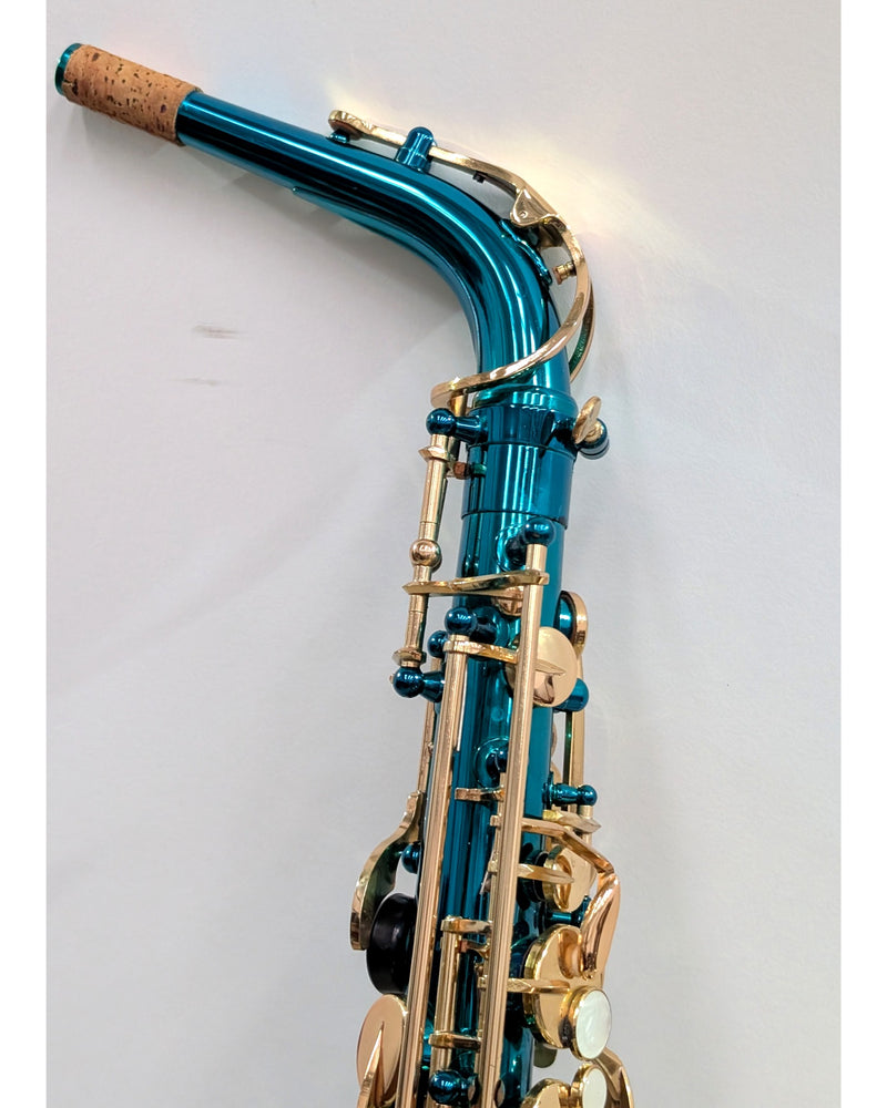 Elkhart 300 Series - Saxophone - Teal/Gold - Very Good - image 8