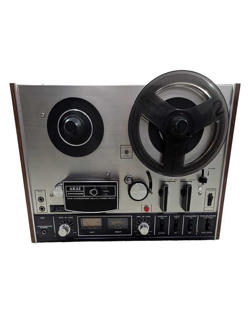 Akai 4000DS - Reel to Reel Tape Player - Silver/Black/Wood - Good w/ Manuals - image 1