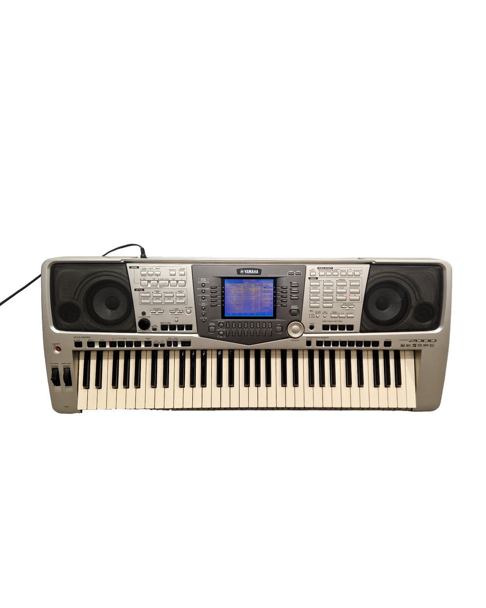 Yamaha PSR-2000 - Digital Keyboard - Silver/Gray - Very Good w/ stands