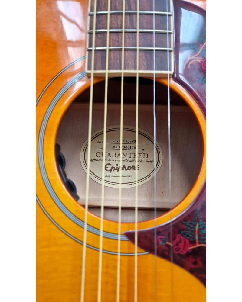 Epiphone Dove Pro/VB Masterbuilt - Acoustic Guitar - Good w/ new strings - image 4