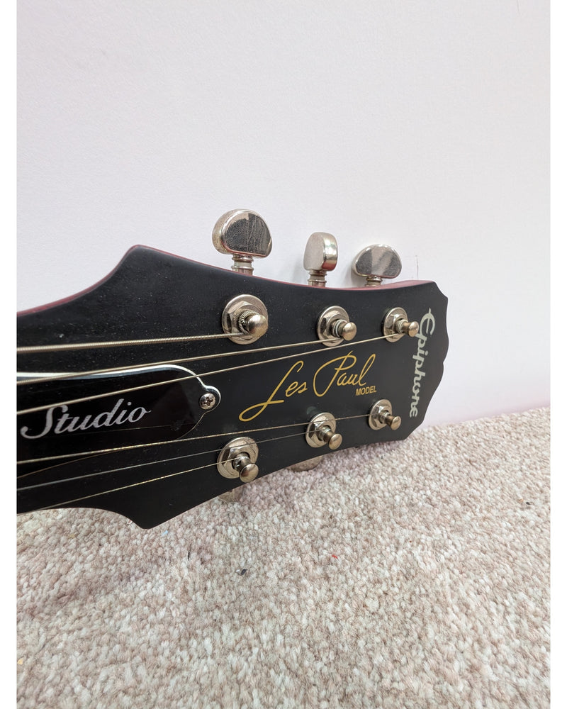 Epiphone Les Paul Studio - Electric Guitar - Satin Cherry Red - Good w/ Hard Case & Manuals - image 17