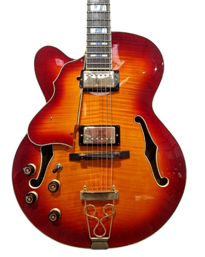 Ibanez AF155-AWB - Electric Guitar - Left-Handed - Sunburst - Excellent w/ Hard Case