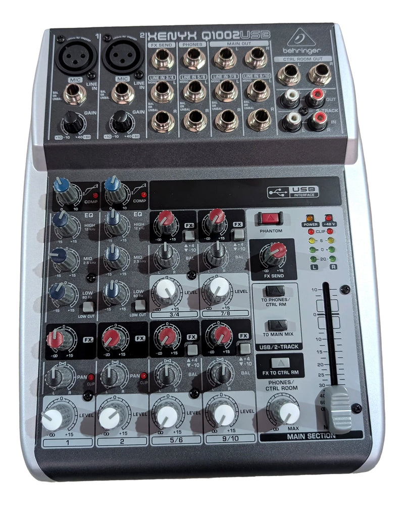 Behringer Xenyx Q1002USB - Mixer - Black/Silver - Very Good w/ Power Supply & Manuals - image 1