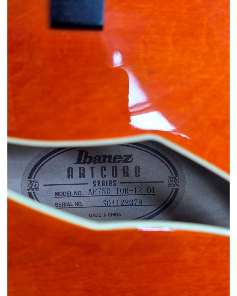 Ibanez AF75D-TOR-12-01 - Electric Guitar - Transparent Orange - Very Good w/ Hard Case - image 7