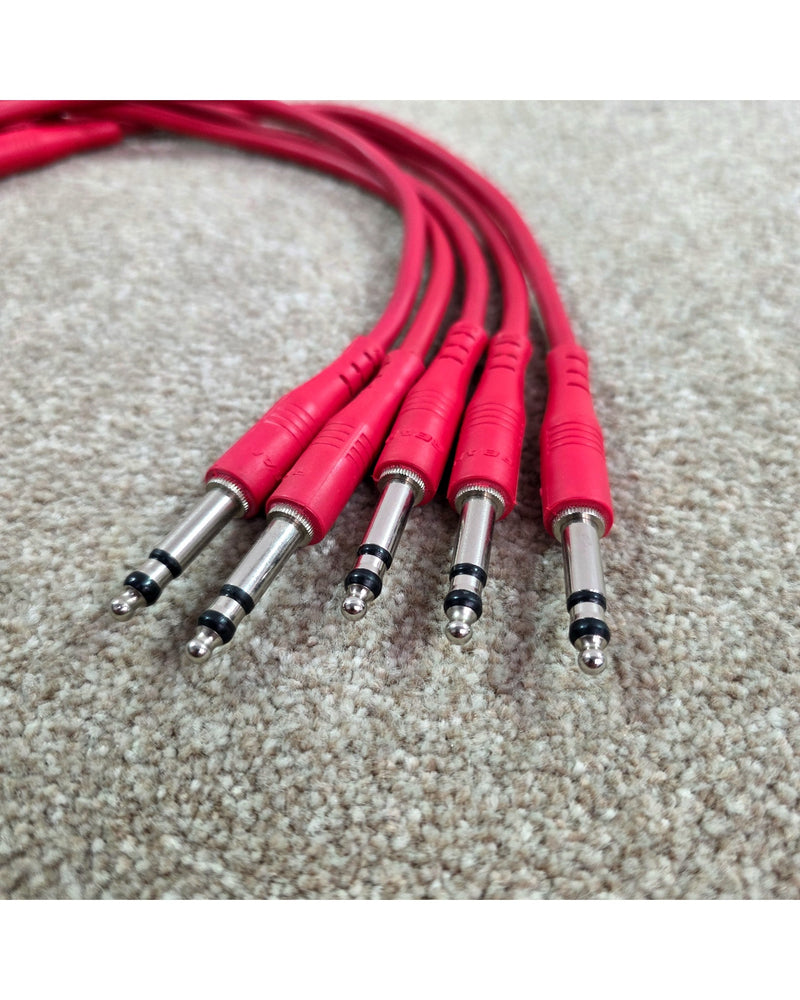 5 Pack Patch Cables - Audio Cable - Red - Excellent - image 4