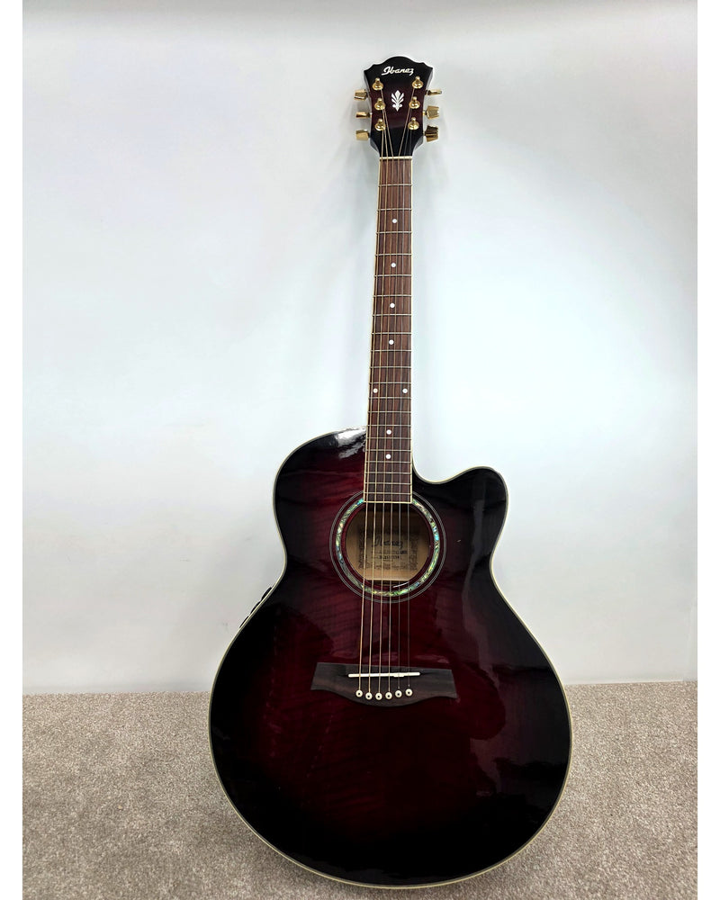 Ibanez AEL20E-TCS - Acoustic Guitar - Transparent Cherry Sunburst - Fair w/ Soft Case - image 2
