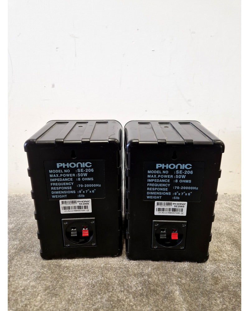 Phonic SE-206 HI-FI Speaker Pair Audio Equipment - Crisp Sound - Good - Image 6