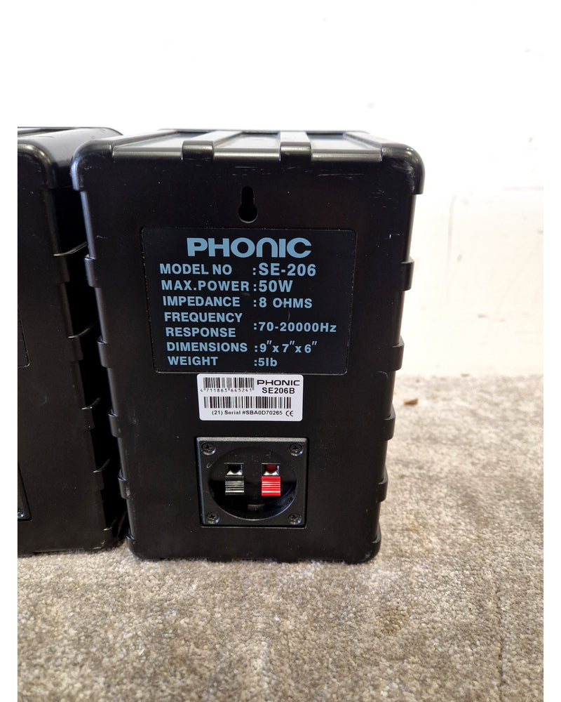 Phonic SE-206 HI-FI Speaker Pair Audio Equipment - Crisp Sound - Good - Image 7