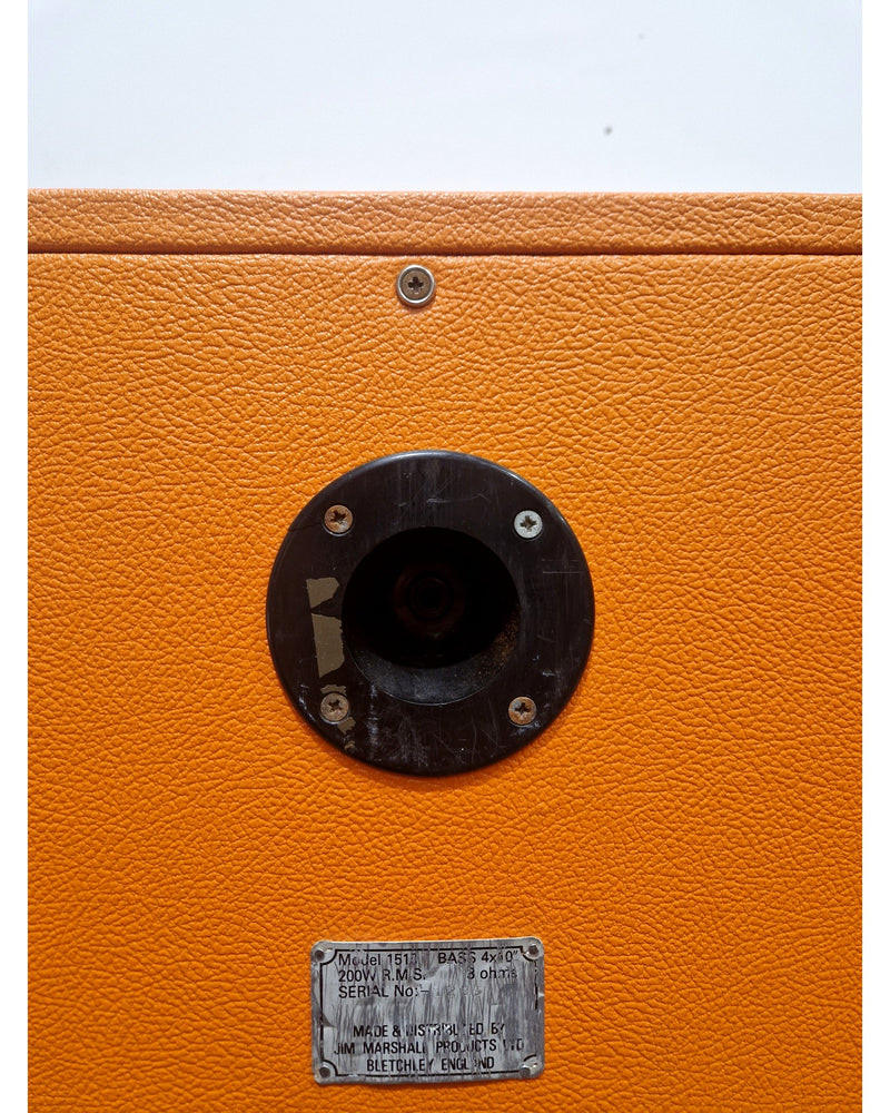 Marshall Bass Series 800 1513 4X10 Bass Cabinet - Rare Orange Tolex Edition Bass Cabinet - Rare Edition - Good - Image 6