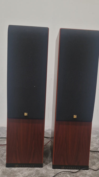 Pair of KEF Reference Series Model One ~ Two High-Fidelity Speakers, Uni-Q Driver Array - Excellent w/ Feet for speaker