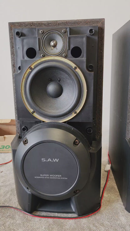 Sony SS-XB6AV Super Woofer Speakers – 3-Way Stereo Pair, 140W RMS, Heavy Bass-Very Good