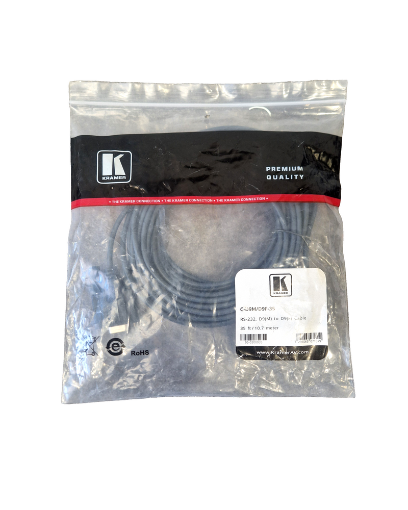 Kramer C-D9M/D9F-35 RS-232 Control Cable – 35ft – Like New w/ Original Packaging - Image 1