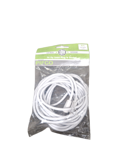4M Pifco TV Fly Lead Plug TO Socket - Durable Connection Cable - Excellent w/ Original Packaging