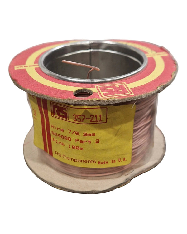 RS 7/0.2mm Equipment Wire Type 2 Pink 100 Metres - High-Quality Insulation - Excellent