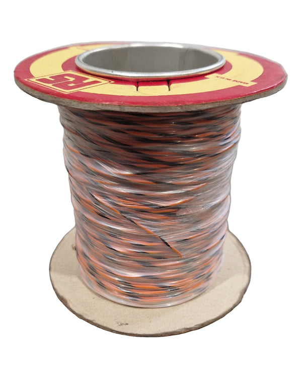 RS 7/0.2mm Equipment Wire Type 2 Orange And Black 100 Metres - Durable Insulation - Excellent