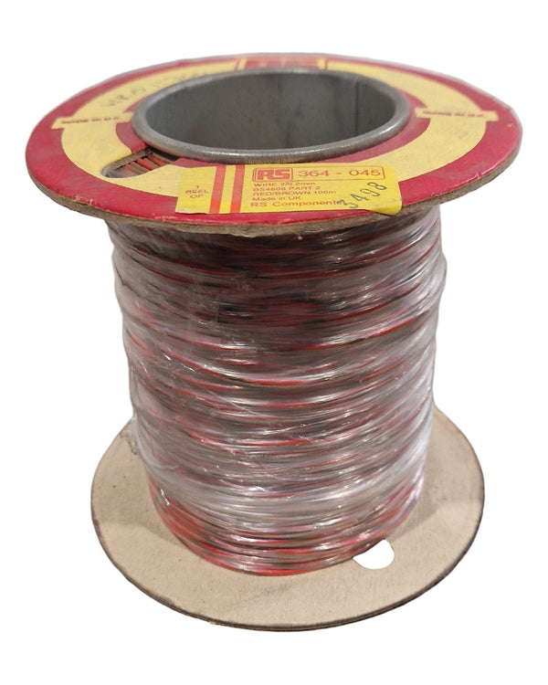 RS 7/0.2mm Equipment Wire Type 2 Red And Brown 100 Metres - Durable Wiring - Excellent
