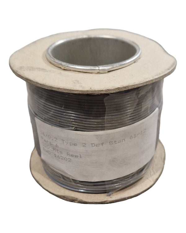 Def Spec 16/0.2mm Equipment Wire Type 2 Grey 100 Metres - Durable Industrial Wiring - Excellent