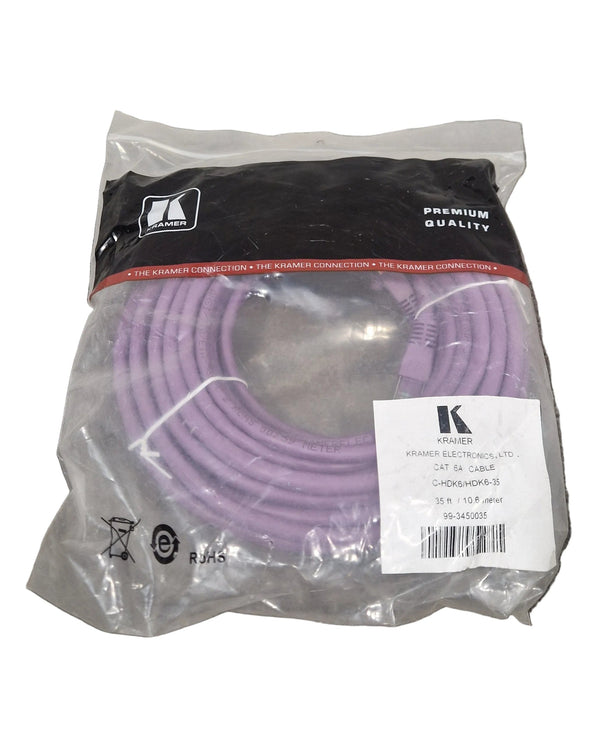 Kramer 35FT Purple Ethernet Cable - High-Speed Network - Excellent w/ Original Packaging